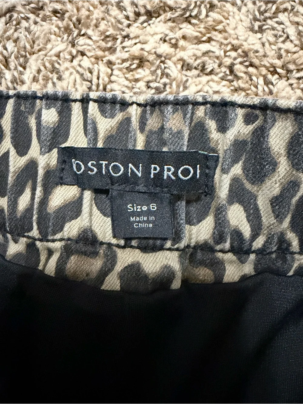 boston proper size 6 leopard print mini skirt pull on stretch waist